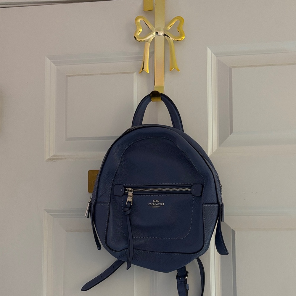 Coach Navy Pebbled Leather Mini Backpack